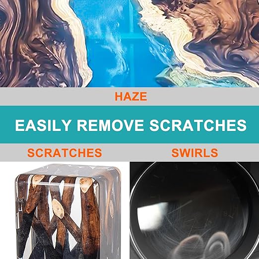 Resin Polishing Kit,32oz Kit of Resin Polish (16oz) & Epoxy Cleaner (16oz), Premium Epoxy Polishing Kit, Polishing Compound for Table Countertop, Removes Scratches & Scuffs