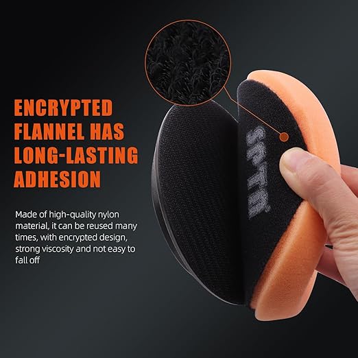 Buffing Polishing Pads, SPTA 5Pcs 5.5 Inch Face for 5 Inch 125mm Backing Plate Mix Cutting Force Buffing Pads Cutting Polishing Pad Kit for Car Buffer Polisher Compounding,Polishing, Waxing-SQPPS5MIX