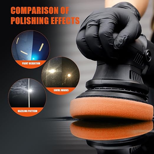 Buffing Polishing Pads, SPTA 5Pcs 6.5 Inch Face for 6 Inch 150mm Backing Plate Mix Cutting Force Buffing Pads Cutting Polishing Pad Kit for Car Buffer Polisher Compounding,Polishing, Waxing-SQMIX65