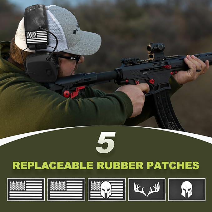 ZOHAN UPGRATED EM054 Electronic Shooting Ear Protection with 4X Sound Amplification, Slim Active Noise Reduction Earmuffs for Gun Range