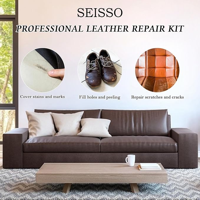 18 Colors Leather Repair Kit for Furniture and Vinyl Repair Kit for Refurbishing Upholstery, Couch, Boat, Car Seat, Shoes and Jacket - Leather Dye Kit - A Simple and Convenient Leather Repair Solution