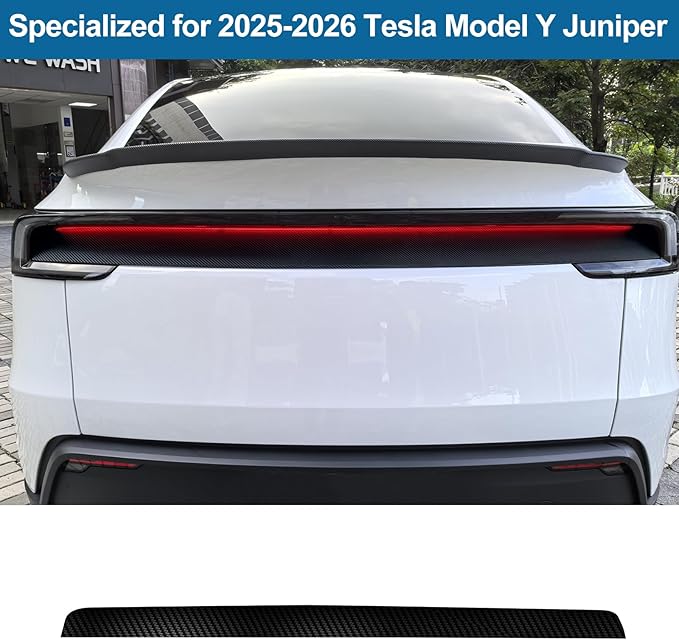 PPF Film for Tesla Model Y Juniperlliftgate Applique Wrap Sticker Exterior for Model Y Juniper Accessories Precut Protective Film Daytime Running Lights Trim Film (Carbon Fiber)