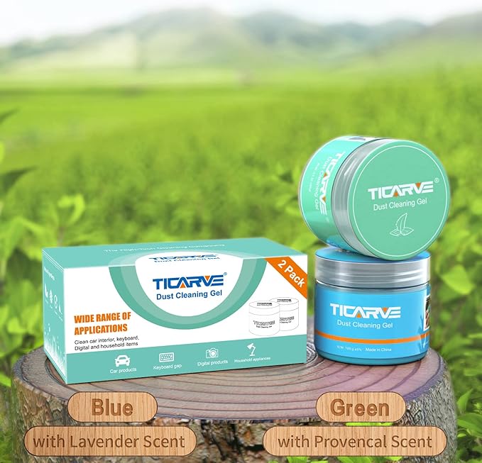 TICARVE 2Pack Cleaning Gel for Car Putty Car Slime Cleaning Car Detail Putty Tools Car Interior Cleaner Automotive Car Cleaning Kits Keyboard Cleaner Blue Green (320g/11.2oz)