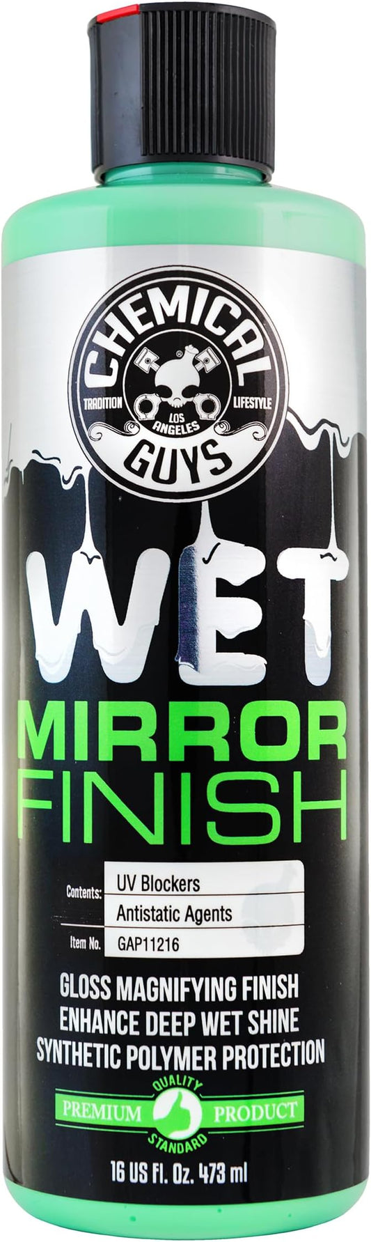 Chemical Guys Wet Mirror Finish High Gloss Glaze - Reflective Shine Enhancer & Car Paint Glaze for Trucks, SUVs, Motorcycles, and RVs - Safe for Clear Coat, Chrome, and Paintwork, 16 oz