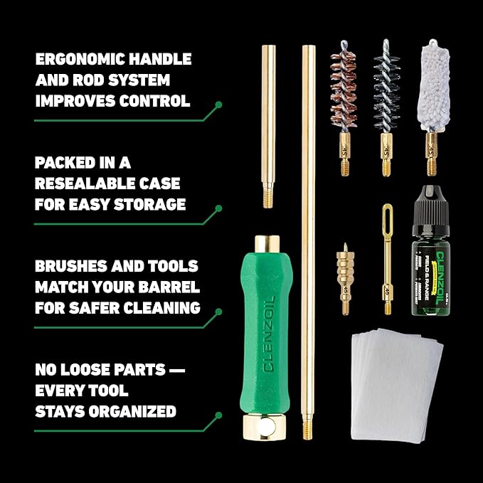 CLENZOIL Field & Range Pistol Basics Cleaning Kit | Complete Handgun Cleaning Set