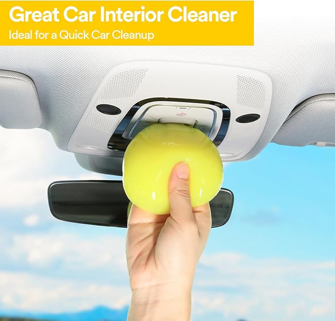 PULIDIKI Car Cleaning Gel Detailing Kit Car Cleaning Putty Gel Reusable Car Cleaning Tools Car Slime for Cleaning Car Slime Cleaner Car Cleaning Supplies Car Accessories for Men Women Yellow