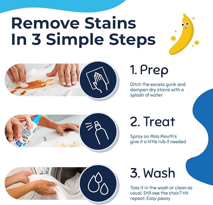 Miss Mouth's Messy Eater Stain Treater and Messy Steppers Shoe Cleaner Magic Duo - Stain Remover for Clothes, Carpet, Upholstery and Shoe Cleaner for Sneakers, Leather, Cloth, Mesh