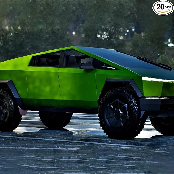 Precut Paint Protective Film for Tesla Cybertruck 2024-2026 Full Body 8.5Mil TPU PPF Color Change Film Self Adhesive Scratch Protector Exterior Accessories (Fluorescent Green)