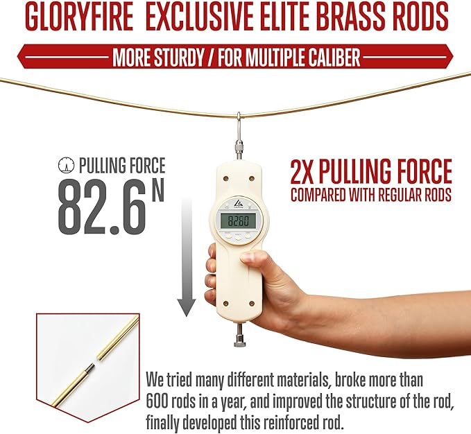 GLORYFIRE Gun Cleaning Kit Handgun Shotgun Pistol Cleaning Kit for All Guns with High-end Brass Brushes, Mops, Jags, Reinforced, Lengthened Rods and Gun Cleaning Snake&Ropes