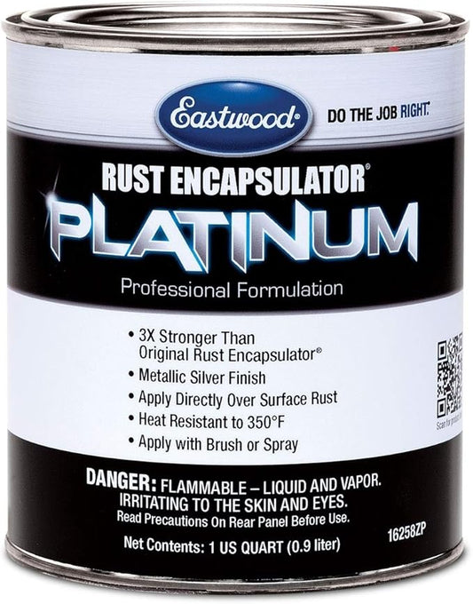 Eastwood Rust Encapsulator Platinum Quart | UV Resistant Aluminum Finish Rust Preventive Coating | Easy Apply High-Tech Formula Automotive Paint to Stop Rust | Rust Remover for Metal Structures