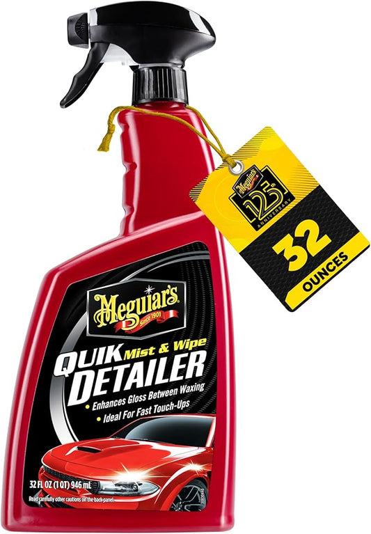 Meguiar's Quik Detailer, Mist & Wipe Car Detailing Spray, Clear Light Contaminants and Boost Shine with a Quick Detailer Spray that Keeps Paint and Wax Looking Like New, 32 oz