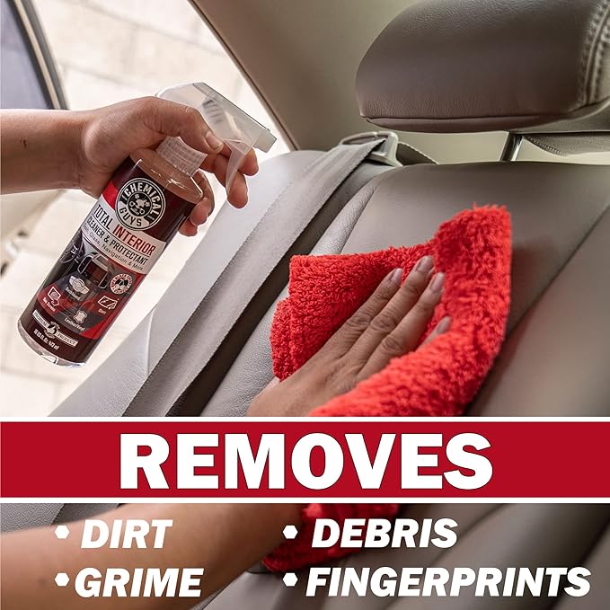 Chemical Guys Total Interior Cleaner & Protectant 128 oz Black Cherry Scent All-in-One Interior Cleaner for Leather, Vinyl, Plastic, Glass, Carpet & More Residue-Free Finish