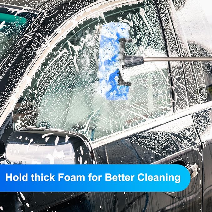 Tanlade 2 Pcs Car Wash Brush Head with Soft Detailing Bristle Flow Through Car Cleaning Brush Exterior Wash Equipment for Auto Truck RV Boat Camper(12 Inch,Blue)