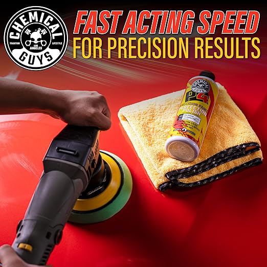 Chemical Guys C4 & P4 Clear Cut Correction Compound and Precision Paint Perfection Polish Combo - Removes Scratches, Swirls, Towel Marks, and Etching, Restores Gloss, Polishing Kit - 2 x 16 oz