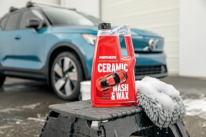 Mothers California Gold Ceramic Wash & Wax, 50 oz. – pH Neutral, Eco-Friendly, Super-Sudsy, Watermelon Scented, Boosts Beading, Enhances Gloss & Leaves a Streak-Free Shine, Foam Cannon Ready (05650)