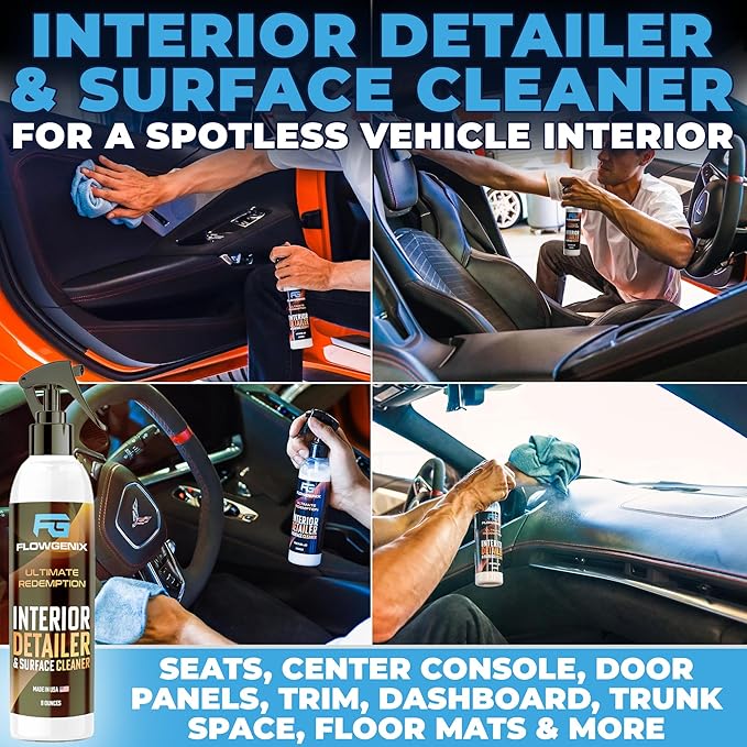 Interior Car Cleaner and Protectant Spray - Interior Detailer and Restoration for Seats, Upholstery, Dashboard, Vinyl, Trim & more - Automotive Detailing Spray for Cars, Motorcycle, RV
