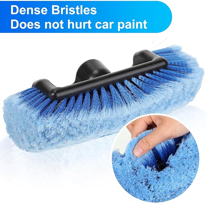 Tanlade 2 Pcs Car Wash Brush Head with Soft Detailing Bristle Flow Through Car Cleaning Brush Exterior Wash Equipment for Auto Truck RV Boat Camper(12 Inch,Blue)