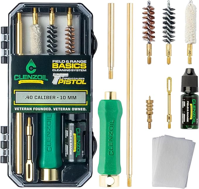 CLENZOIL Field & Range Pistol Basics Cleaning Kit | Complete Handgun Cleaning Set