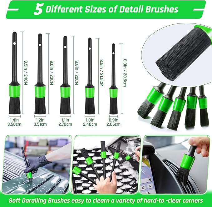 47PCS Car Detailing Kit Interior Cleaner, Car Cleaning Kit, Car Vacuum Car Interior Detailing Kit, Car Wash Kit with Bucket Auto Detailing Brush Set Car Accessories for Motorcycle, Cars, Bikes, Wheels