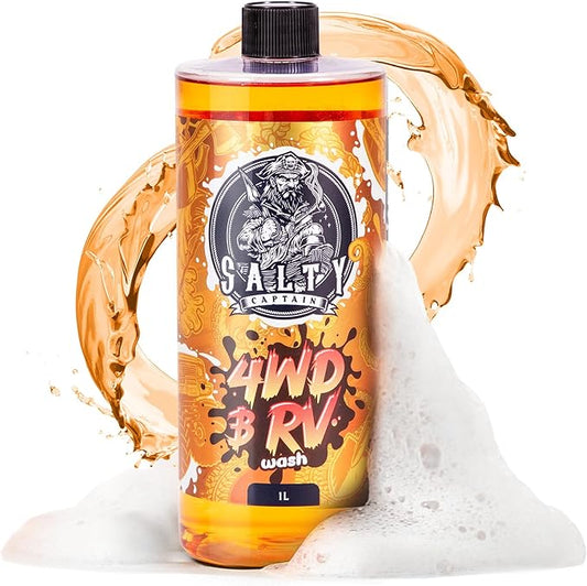 Salty Captain 4WD & RV Wash Detergent – Foaming Car Wash Soap for Foam Cannons, Foam Guns or Bucket Washes – Lab Tested Cleaner for Vehicles with Anti-Rust Protection & Safe on All Surfaces Formula