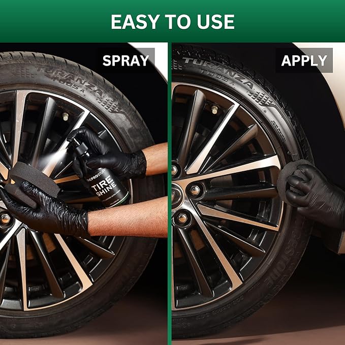 The Pro Stuff® Tire Shine - Satin Tire Dressing for Deep Black Finish | No Sling, Quick Drying, Solvent-Free | Car Tire Shine for Enthusiasts