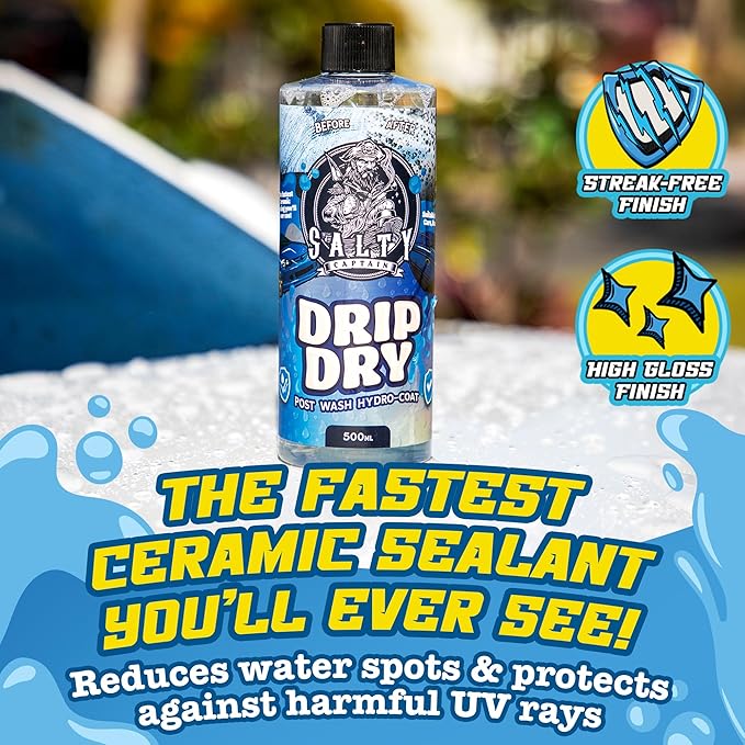 Salty Captain Mega 20-Piece DIY Car Cleaning Kit – All-in-One Car Detailing Kit with 2x Buckets, Towels, Brushes & 6x Cleaning Fluids – Foam Blaster compatible with Garden Hose – Premium Quality