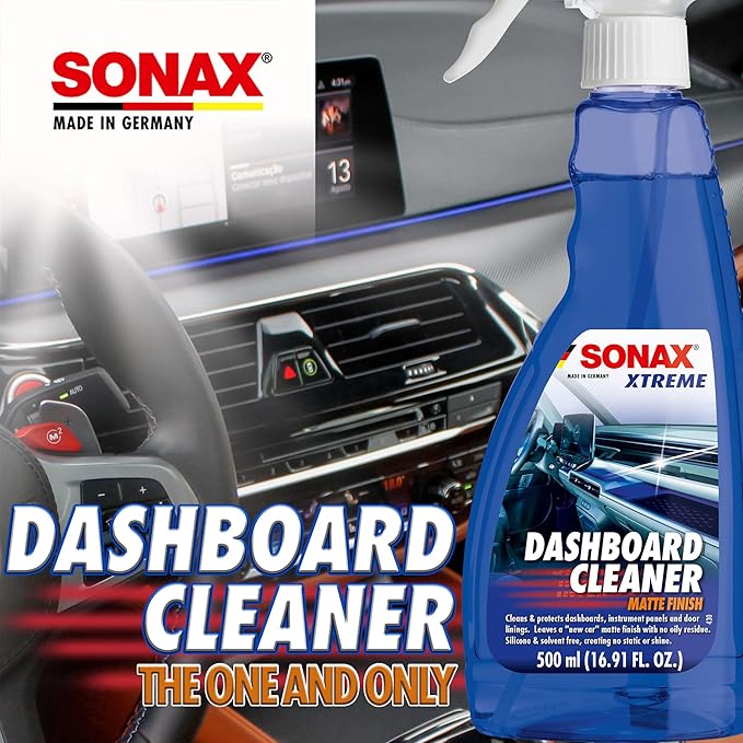SONAX Premium Auto Interior Kit | 5-Piece Complete Interior Cleaning Set | Dashboard Cleaner, Leather Foam, Upholstery & Carpet Cleaner, Glass Cleaner & Dirt Eraser | Professional Car Detailing Kit
