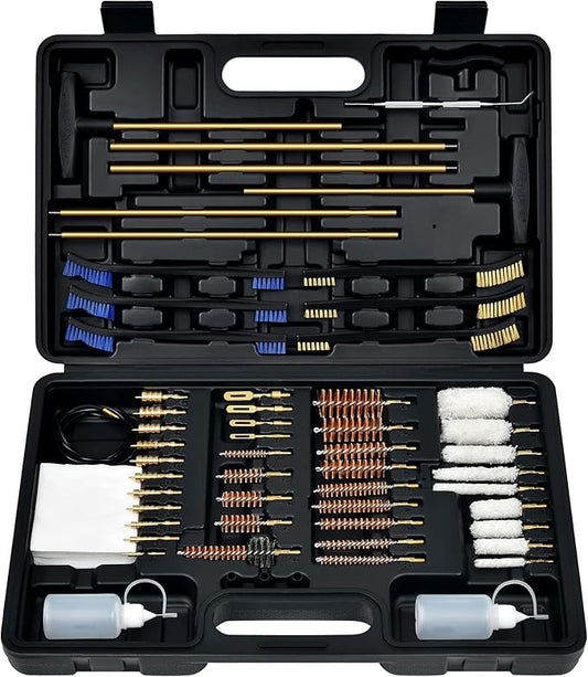 GLORYFIRE Elite Gun Cleaning Kit Universal Gun Cleaner for Shotgun, Pistol,with Lightweight Carrying Case, Reinforced and Lengthened Rods and Steel Wire, High-end Double Head Brushes