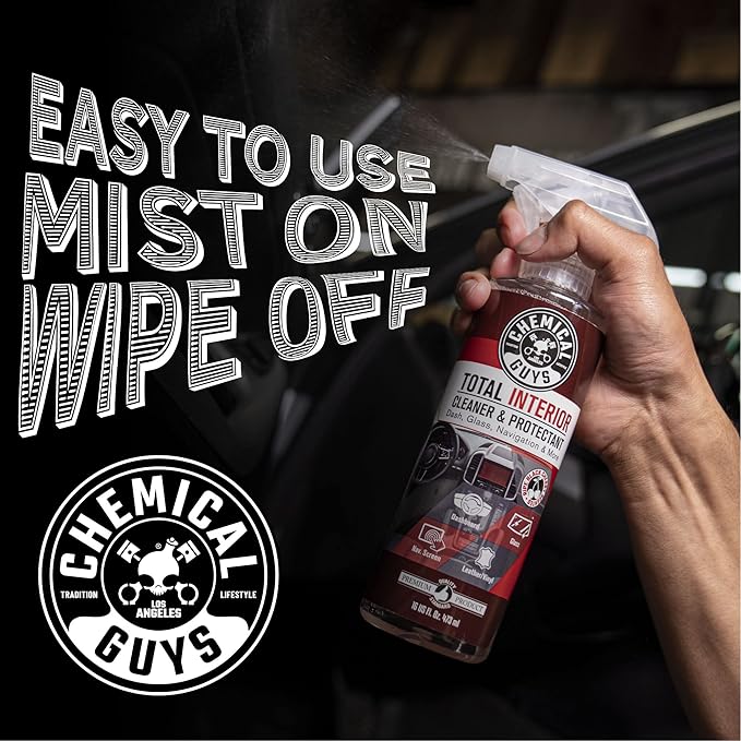 Chemical Guys Total Interior Cleaner & Protectant 128 oz Black Cherry Scent All-in-One Interior Cleaner for Leather, Vinyl, Plastic, Glass, Carpet & More Residue-Free Finish