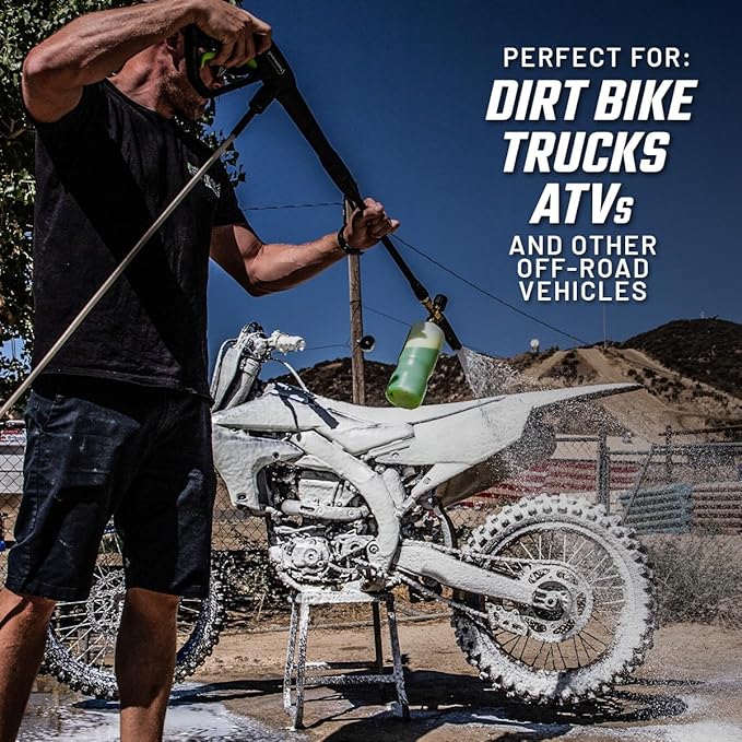 Slick Products Total Off-Road Wash Super Concentrate – Thick Foaming Car Wash Soap with Hybrid-Ceramic Formula for Dirt Bikes ATV UTV Trucks Jeeps and More – Foam Cannon Ready – 64 oz