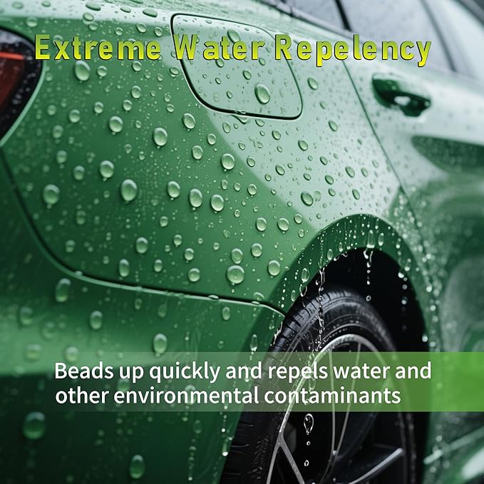 Graphene Spray Coating(16.9 Oz.) - UV Ceramic Coating for Cars -3-in-1Next Gen Car Wax Spray for Cars for Incredibly Slick, Glossy Finish- Waterless Wash & Wax (Green-500ml)