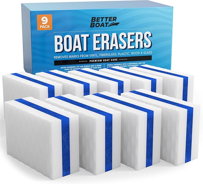 Premium Boat Scuff Erasers, Boating Accessories for Cleaning, Gift for Pontoon, Fishing, Jon Boats, Decks, Vinyl and Hull Cleaner, Gadgets for Men and Women