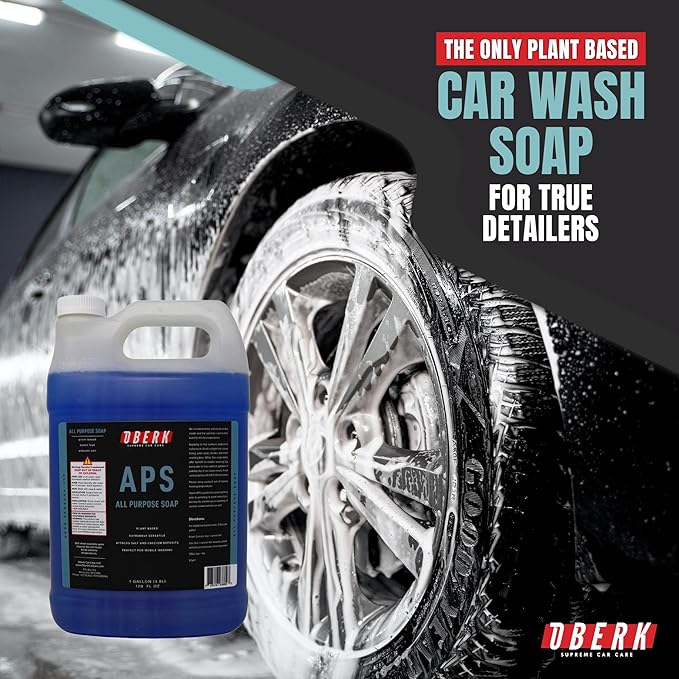 Oberk APS All Purpose Car Wash Soap – Eco-friendly, plant-based shampoo for foam cannon or hand wash. Safe for ceramic coating, interio (APS128)