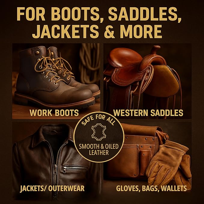 Eagle Heavy-Duty LP Leather Preservative – All Natural Neatsfoot Oil & Beeswax Conditioner for Boots, Saddles, Furniture, Jackets & Tack