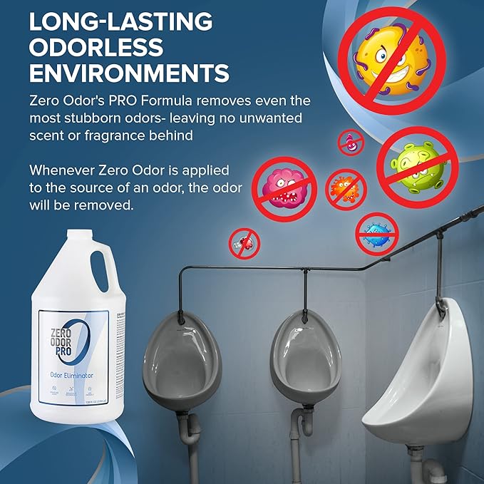 Zero Odor Pro - Commercial Strength Odor Eliminator & Neutralizer, Air Freshener, Room Deodorizer - Strongest Odor Eliminator Trigger Spray, 128oz Refill
