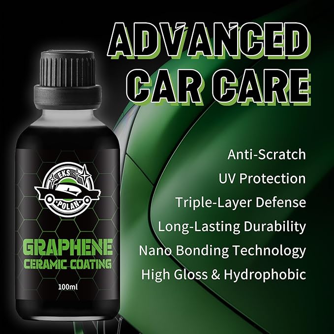 [Upgraded 100ml] UV Graphene Ceramic Coating - 10H Ceramic Coating for Cars-5+ Years Protection, Hydrophobic, Scratch & UV Resistant, High Gloss Finish - Professional-Grade Car Detailing Kit