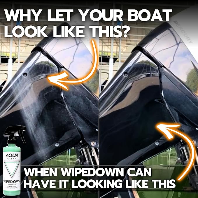 WIPEDOWN 3-in-1 Ceramic Waterless Wash & Quick Detailer | Boat Cleaner | Marine UV Protection, Long-Lasting, High-Gloss | Boats, RVs, Cars | Extend Wax, Coatings, & Sealants | Made in USA