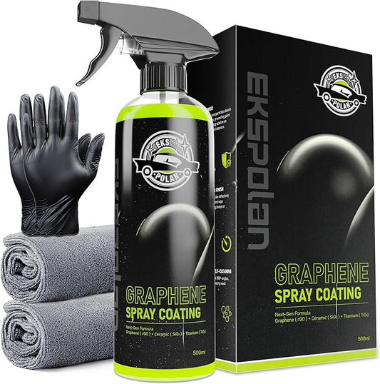 Graphene Spray Coating(16.9 Oz.) - UV Ceramic Coating for Cars -3-in-1Next Gen Car Wax Spray for Cars for Incredibly Slick, Glossy Finish- Waterless Wash & Wax (Green-500ml)