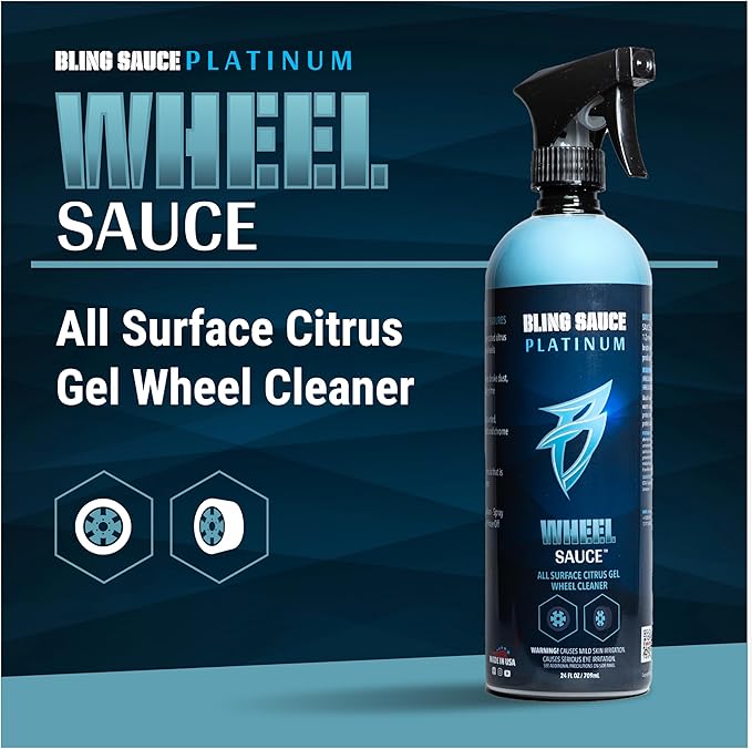 Bling Sauce Platinum Wheel Sauce, All Surface Citrus Gel Wheel Cleaner for Cars, Trucks, SUVs, 24oz.