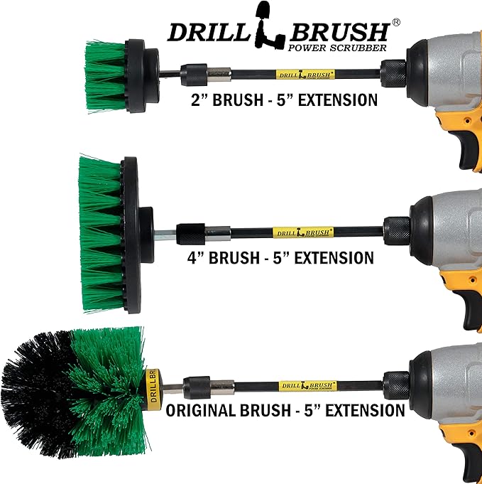 Drill Brush Household Cleaners - Kitchen Cleaning Supplies - Oven Scrub Brush - Stove Top Cleaner Kit - Countertop Cleaning Tools - Sink Pots and Pans Stain Scrubber - Frying Pan Grease Scrubber Kit
