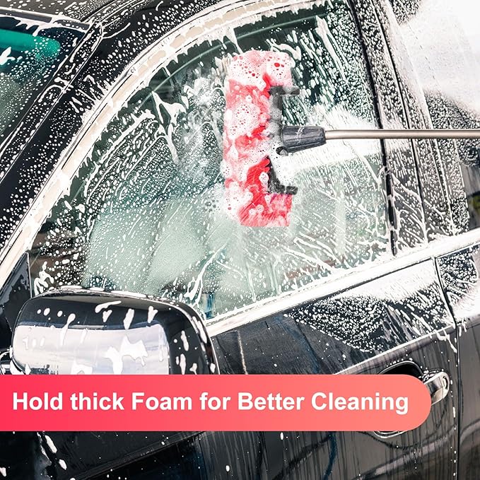 Tanlade 2 Pcs Car Wash Brush Head with Soft Detailing Bristle Flow Through Car Cleaning Brush Exterior Wash Equipment for Auto Truck RV Boat Camper(10 Inch,Red)