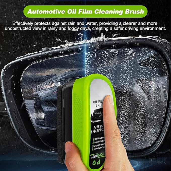 Oil-Free Car Glass Brushes, 2.0 Upgrade Clearvision Car Windshield Cleaner,Oil Film Cleaning Brush for Cars Window, Clearvision Cars Windshield Cleaner Tool, Prevents Rain and Fog (1SET)