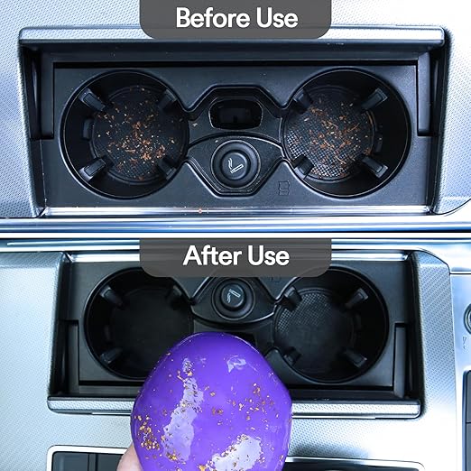 PULIDIKI Car Cleaning Gel Clean Putty, Universal Car Interior Cleaner Slime, Perfect Cleaning Kit Supplies, Auto Detailing Tools Accessories, Dust Remover Gifts for Men Women Purple