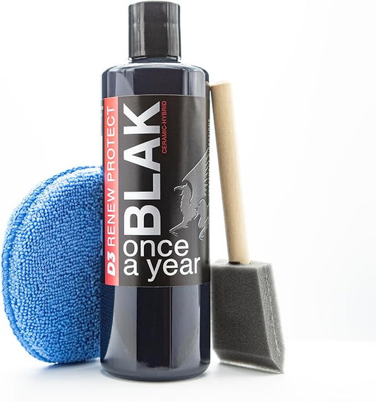 RENEW PROTECT - Blak - Real Restoration & True Protection, Rich Black for Tire & Trim, Mid- High Shine, Mats - RV- Motorcycle-Safe, Acrylic Ceramic-Hybrid Protectant, Wash-Proof, 5 min Dry-Seal 16oz