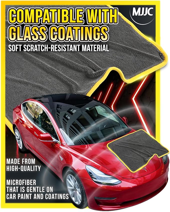 MJJC Pro Dryer Plush Silk Microfiber Drying Towel (2 Size Set (20” x 20”) + (30” x 36”)) Cars,Trucks, SUVs, RVs, Home