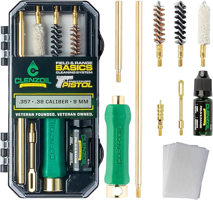 CLENZOIL Field & Range Pistol Basics Cleaning Kit | Complete Handgun Cleaning Set