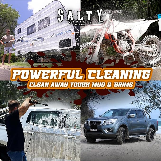 Salty Captain 4WD & RV Wash Detergent – Foaming Car Wash Soap for Foam Cannons, Foam Guns or Bucket Washes – Lab Tested Cleaner for Vehicles with Anti-Rust Protection & Safe on All Surfaces Formula