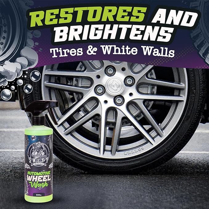 Salty Captain Car Wheel Cleaner 16.9oz – Powerful Wheel Wash Spray for Cars, Trucks, SUVs, Motorcycles & RVs – Tough on Brake Dust & Grime while Safe for Paint & Tires – Premium Quality & Easy to Use