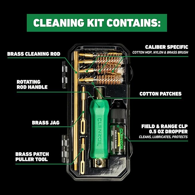 CLENZOIL Field & Range Pistol Basics Cleaning Kit | Complete Handgun Cleaning Set