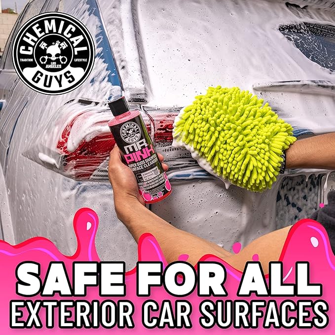 Chemical Guys Mr. Pink Car Wash Soap - 16 oz Super Suds Foaming Car Wash Soap for Cannon, Blaster, or Bucket Washing - pH Balanced, Safe on Wax, Sealant, Ceramic, and Clear Coat Finishes